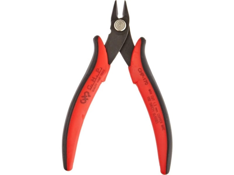 Hakko Micro Soft Wire Cutter, 1.5mm Stand-off, Flush Cut, 2.5mm Hardened Carbon Steel Construction, 21-Degree Angled Jaw, 8mm Jaw Length, 16 Gauge Maximum Cutting Capacity (3-Pack)